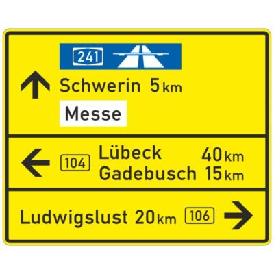 Verkehrszeichen 434-50 Tabellenwegweiser, kompakte Form | gemäß StVO