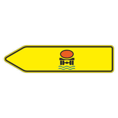 Verkehrszeichen 421-12 Pfeilwegweiser Fzg. mit wassergefährdender Ladung, linksweisend | gemäß StVO