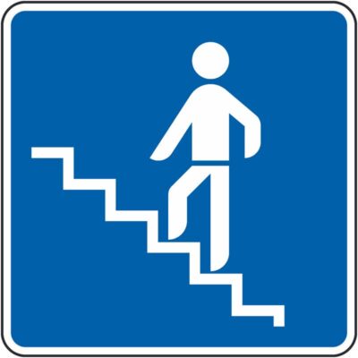 Verkehrszeichen 365-64 Fußgängerüberführung
 | 
gemäß StVO