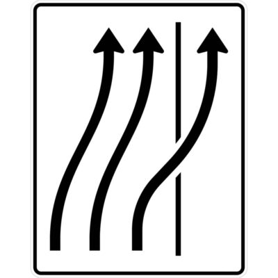 Verkehrszeichen 511-27 Verschwenkungstafel ohne Gegenverkehr | gemäß StVO