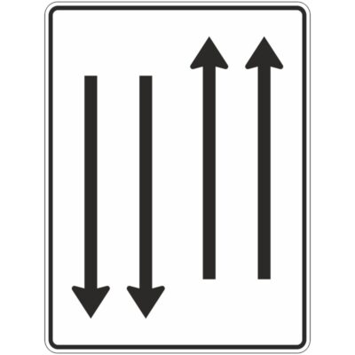 Verkehrszeichen 522-33 Fahrstreifentafel mit Gegenverkehr | gemäß StVO