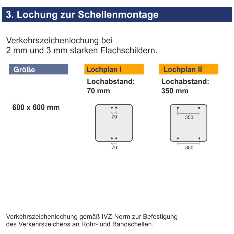 Verkehrszeichen 242.2 Ende einer Fußgängerzone | Lochung zur Schellenmontage
