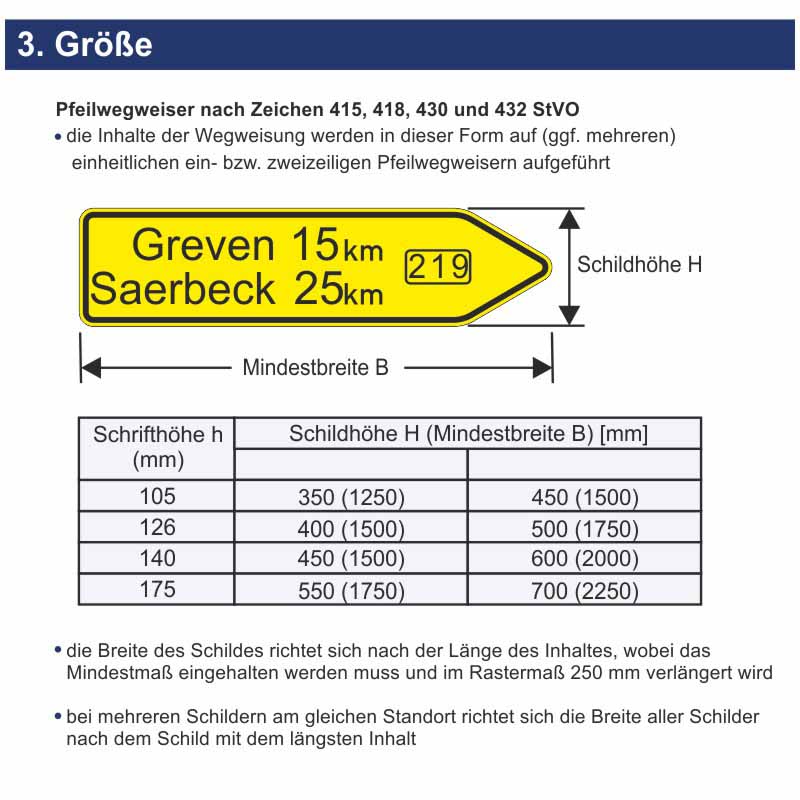 Verkehrszeichen 430-10 Pfeilwegweiser zur Autobahn, linksweisend | Größen