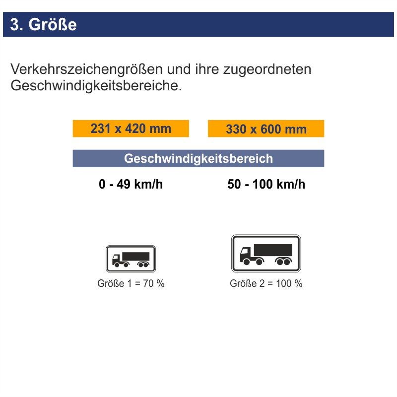 Verkehrszeichen 1048-14 Nur Sattelkraftfahrzeuge | Größen