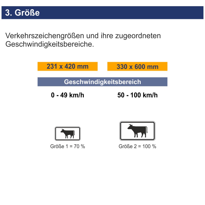 Verkehrszeichen 1010-55 Viehtrieb | Größen
