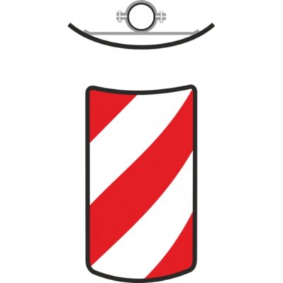 Verkehrszeichen 626-10 in konvexer Form, linksweisend