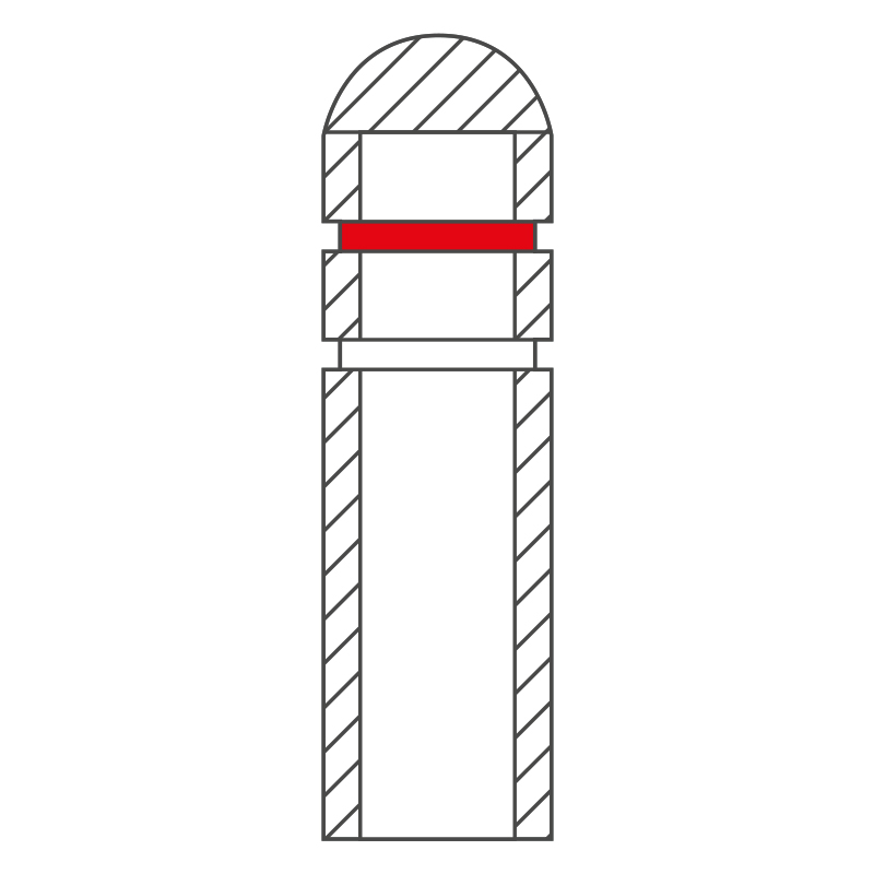 Recyclingpfosten mit Halbkugelkopf | Skizze