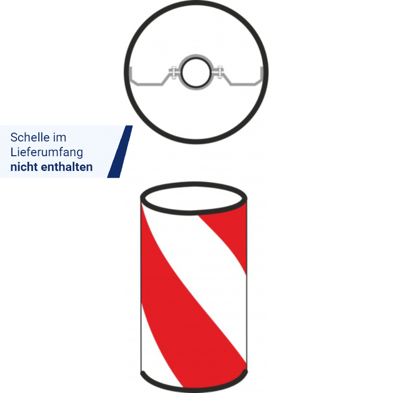 Runde Leitsäule Ø 300 mm mit Verkehrszeichen 626-20 | Grafik