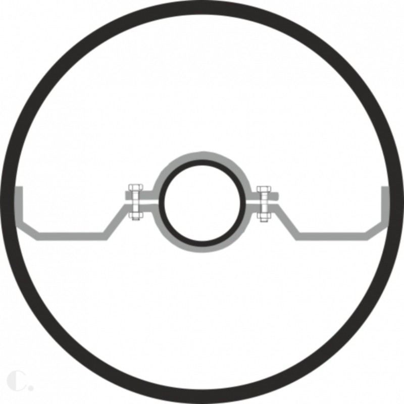 Ansicht von oben mit Schelle (Nicht im Lieferumfang enthalten)