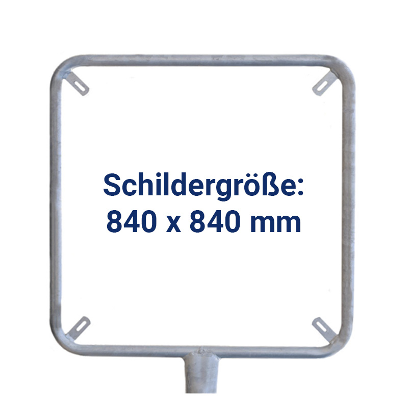 Rohrrahmen E33 | Quadratisch für Schilder 840 x 840 mm