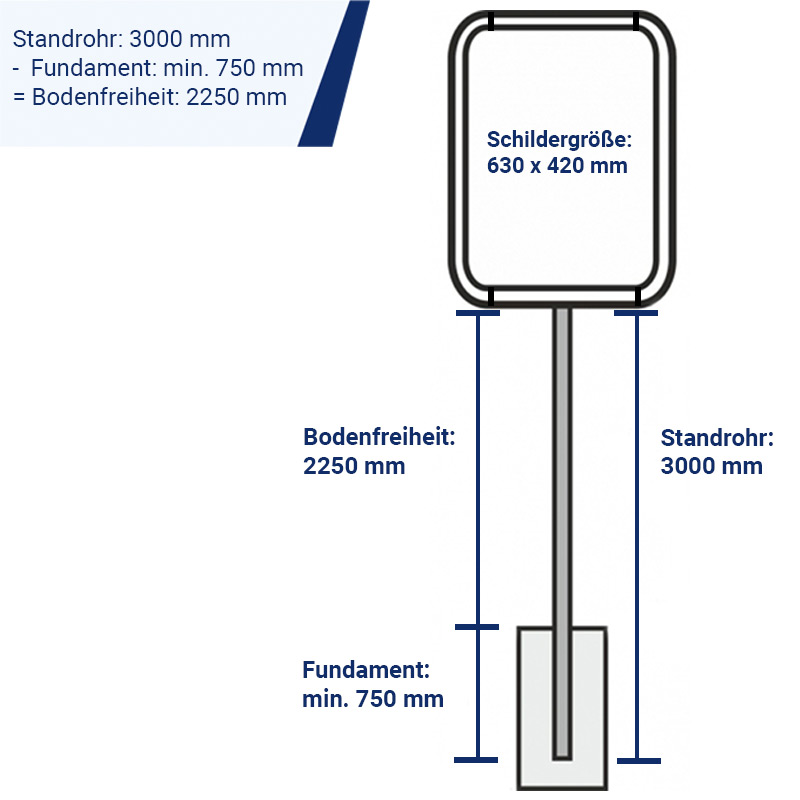 Rohrrahmen rechteckig hoch 630 x 420 mm | Skizze
