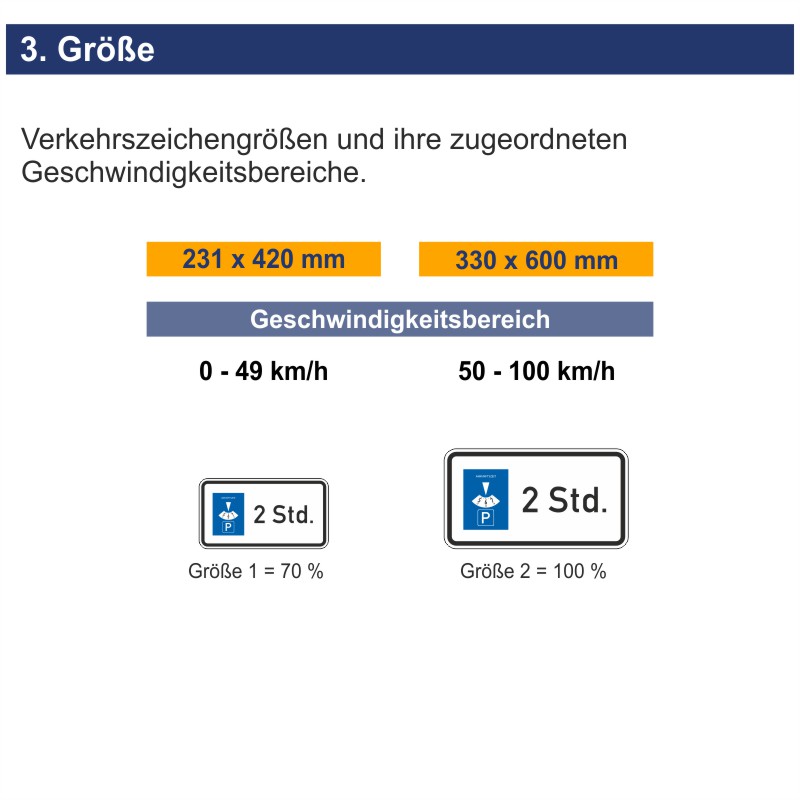 Verkehrszeichen 1040-32 Parkscheibe … Stunden | Größen