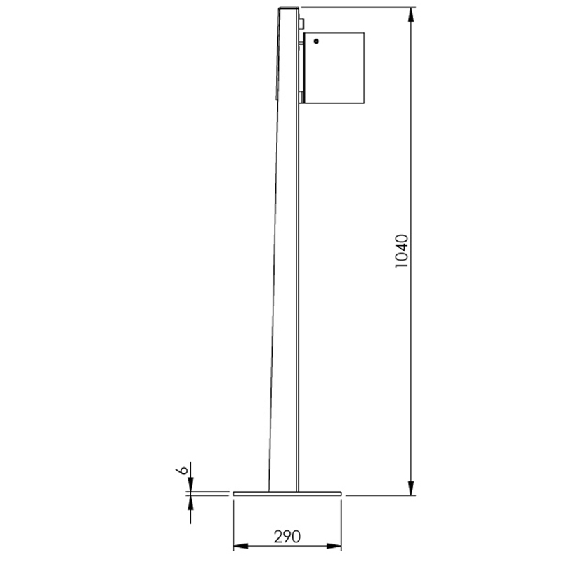 Standascher halbrund 7067S-00, Inhalt 2 Liter | Skizze Seite