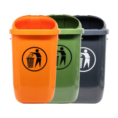 Abfallbehälter 50 Liter, DIN 30713 | Orange, grün oder anthrazit