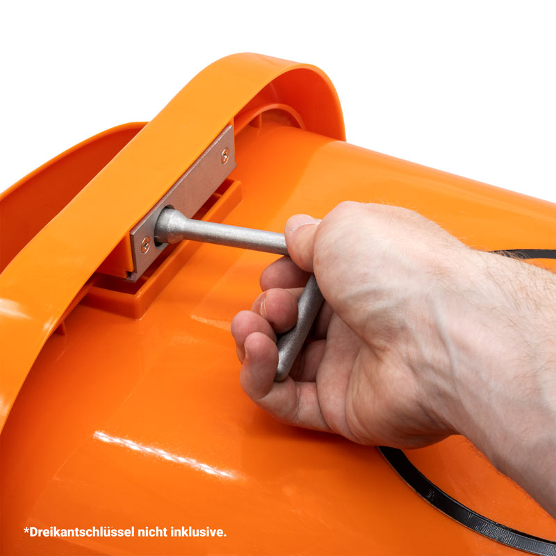 Abfallbehälter 50 Liter, DIN 30713 | Öffnung mit Dreikantschlüssel