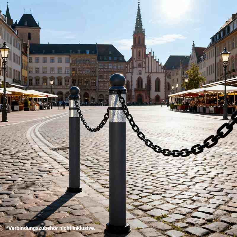 CityFlex Stilpoller Bala | Anwendungsbeispiel mit Ketten
