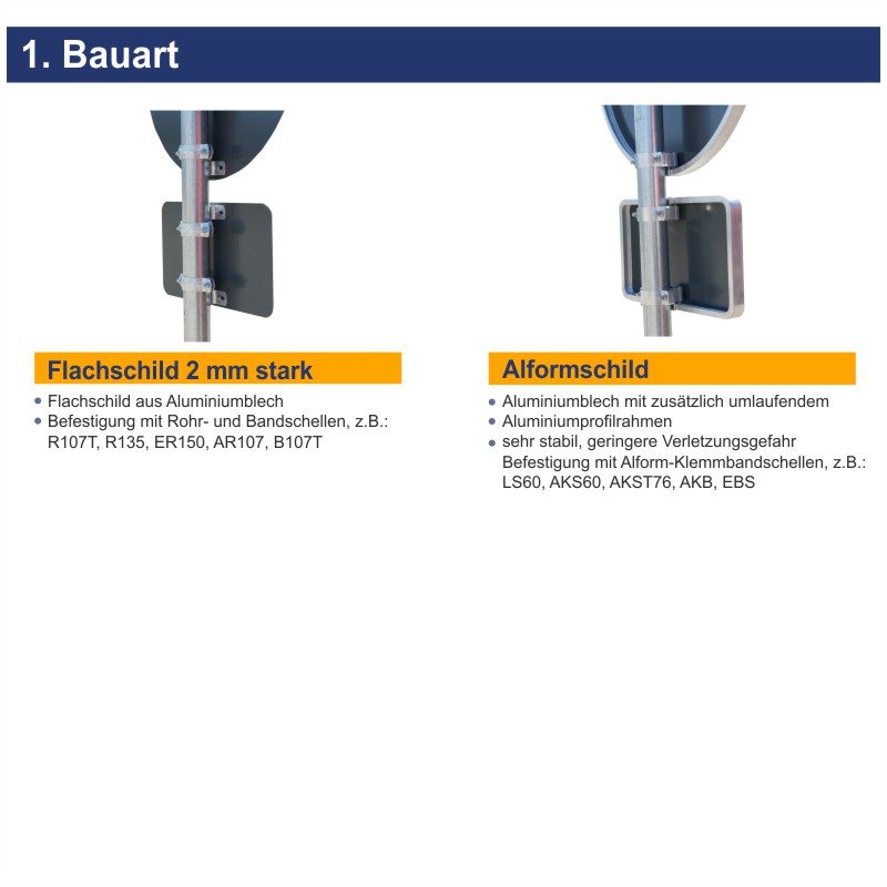 Verkehrszeichen 466 Weiterführende Bedarfsumleitung | Bauarten