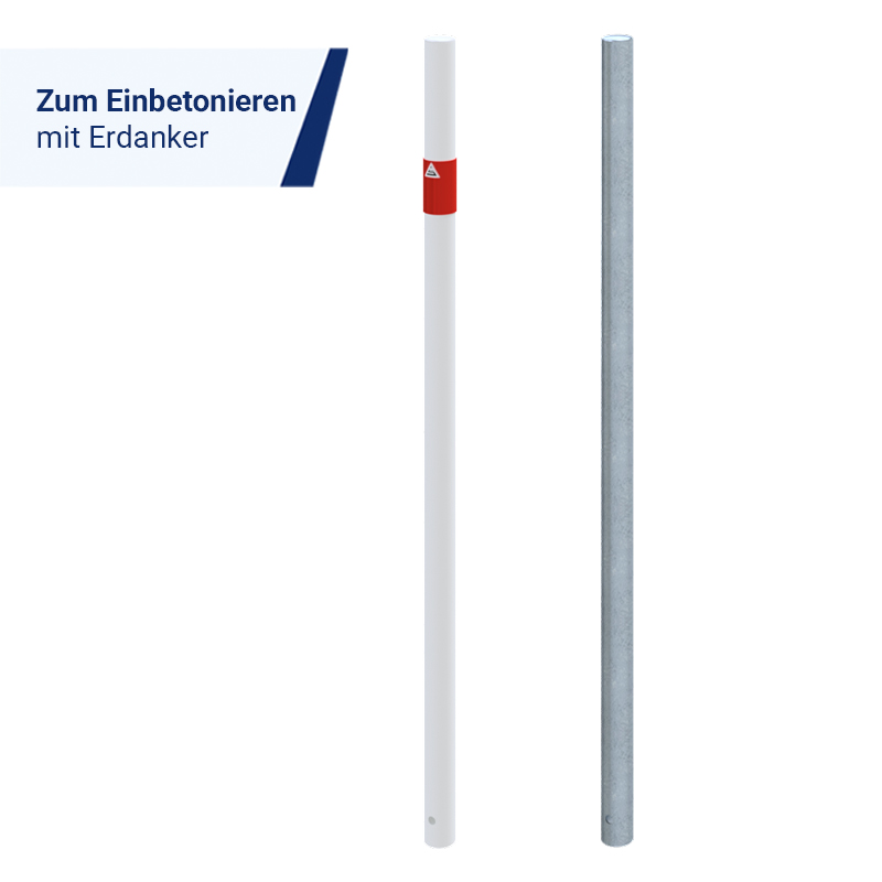 Standpfosten für Verkehrsschutzsystem | Zum Einbetonieren mit Erdanker