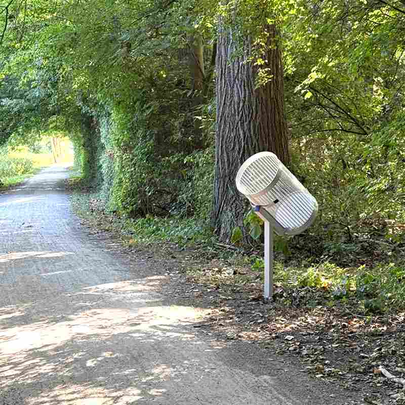 Runder Radweg-Drahtgitterkorb | Anwendungsbeispiel