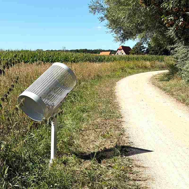 Runder Radweg-Drahtgitterkorb | Anwendungsbeispiel