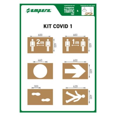 Schablonensatz KIT COVID | Für Abstands- und Wegehinweise