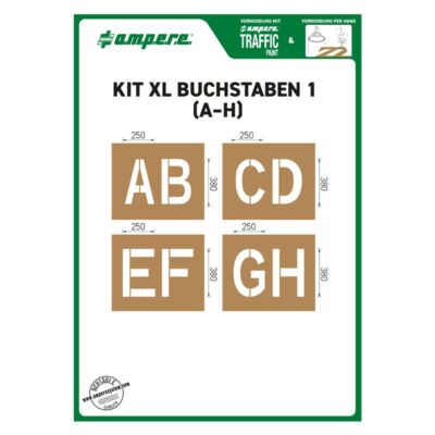 Schablonensatz KIT XL Buchstaben A-H | Für Bodenbeschriftung