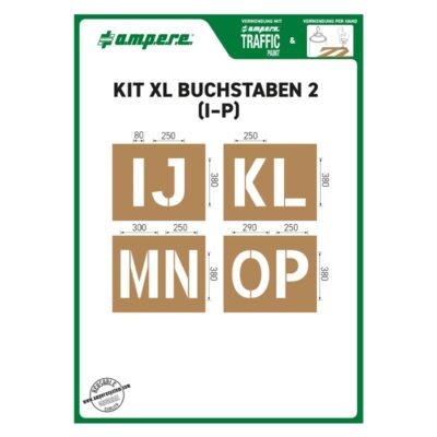 Schablonensatz KIT XL Buchstaben I-P | Für Bodenbeschriftung