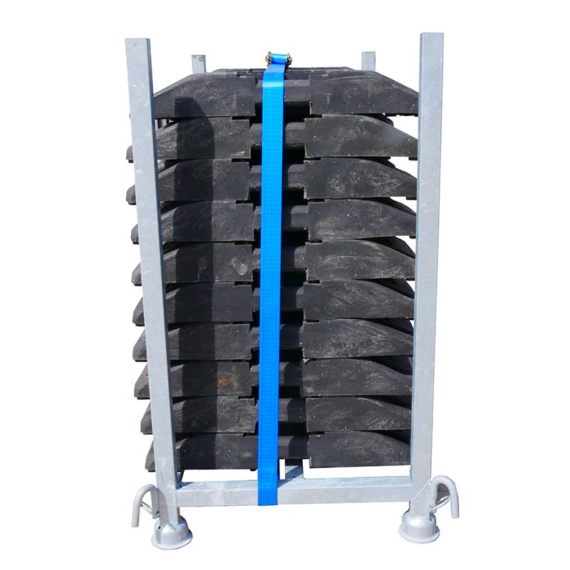 Stapelpalette für 30 Fußplatten Serie 50380 | befüllt
