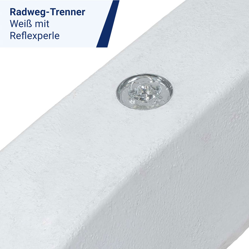 LaneGuard Radweg-Trenner | Weiße Variante mit Reflexperle