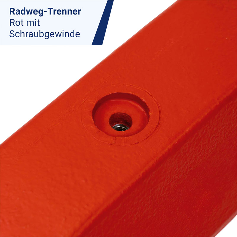 LaneGuard Radweg-Trenner | Rote Variante mit Schraubgewinde