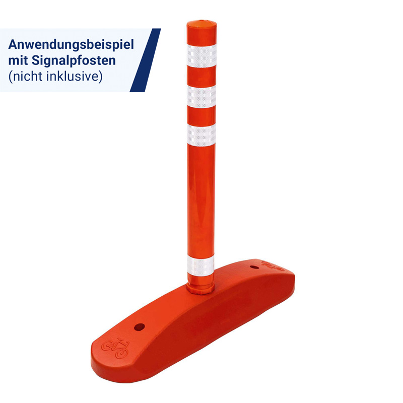 LaneGuard Radweg-Trenner | Anwendungsbeispiel mit Signalpfosten