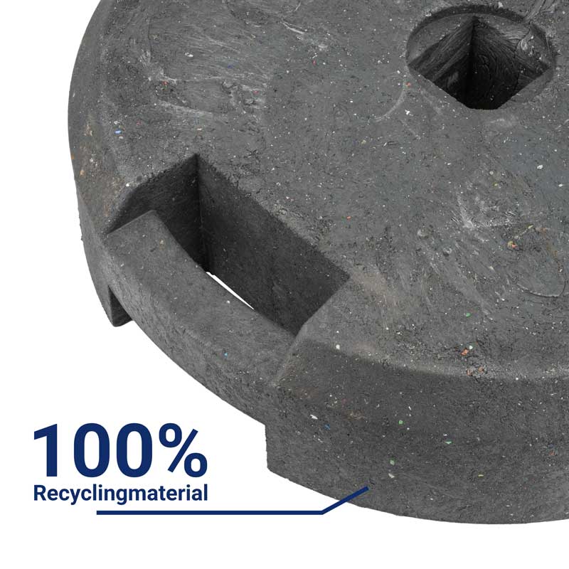 Runde Fußplatte von WEMAS | Material Detailansicht