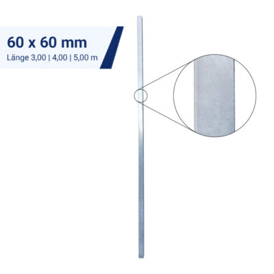 Schaftrohre aus Stahl 60 x 60 mm | Zoom Material