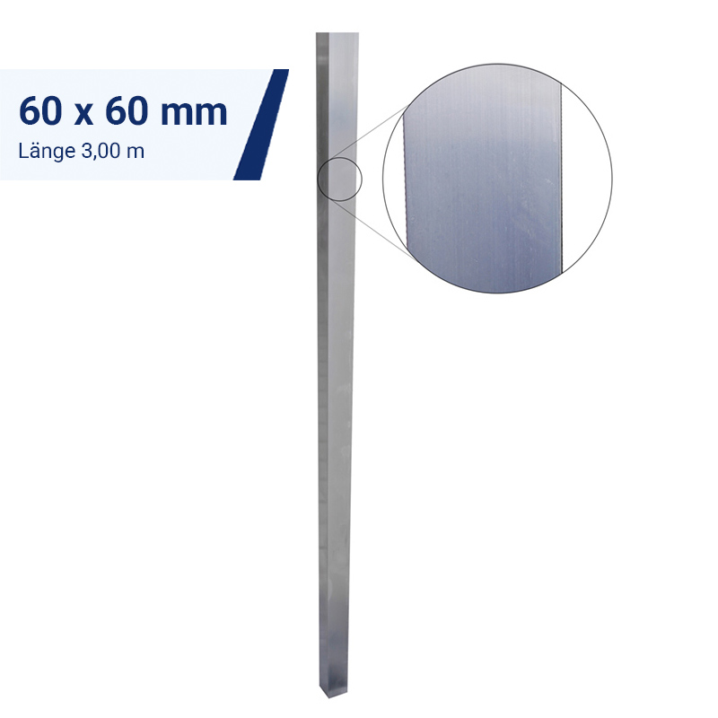 Schaftrohre aus Aluminium 60 x 60 mm