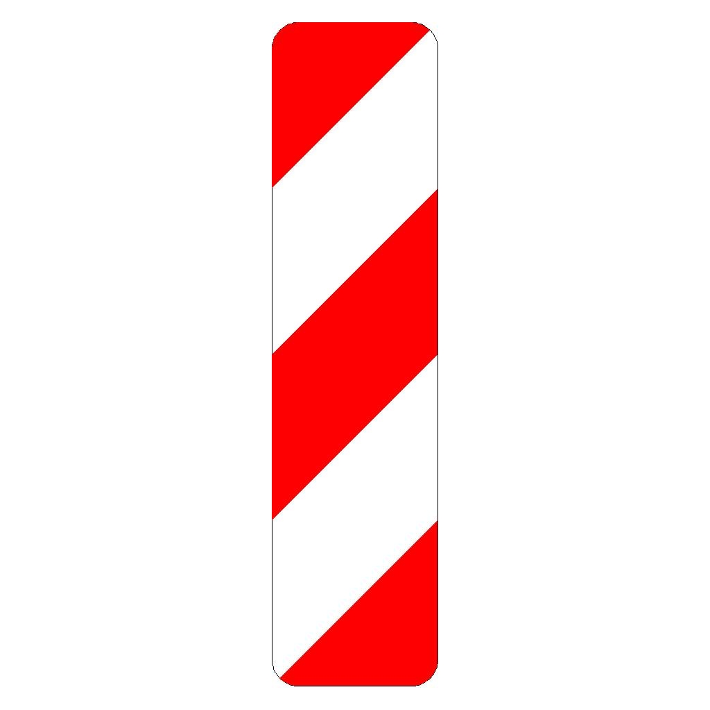 Verkehrszeichen 60510 und 60520 Schraffenbake rot/weiß gem. StVO