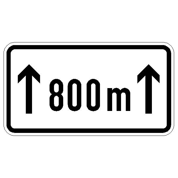 Verkehrszeichen 100130, Richtungangabe geradeausweisend