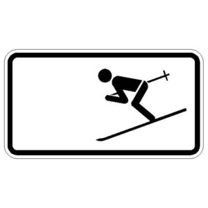 Skipiste Skifahrer Verkehrszeichen