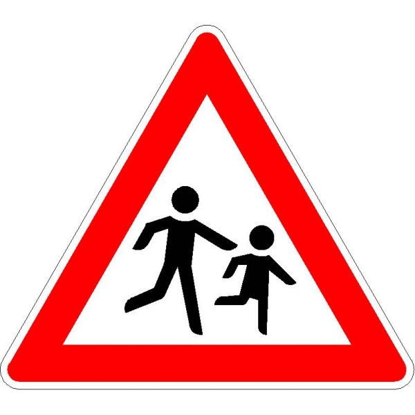 Verkehrszeichen 136-20 Kinder, Aufstellung links
