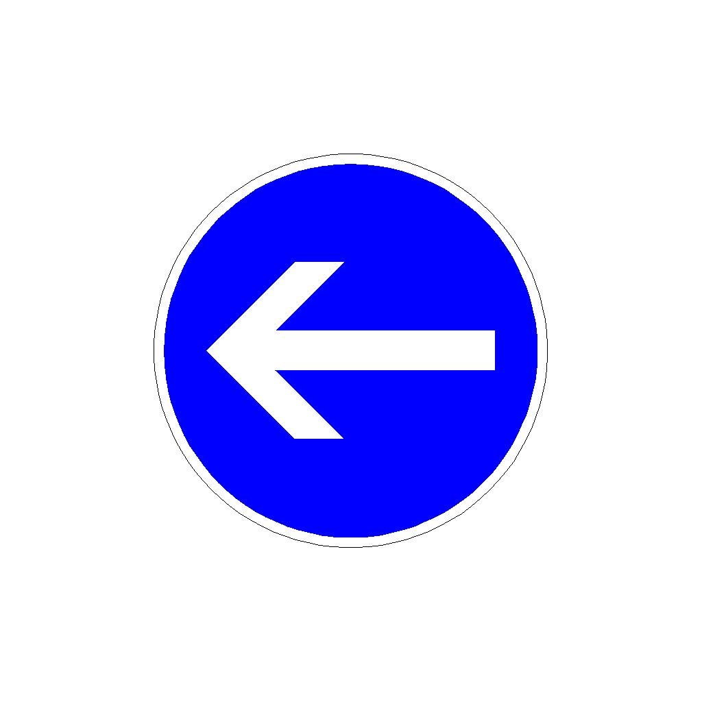 Verkehrszeichen 21110 Fahrtrichtung hier links