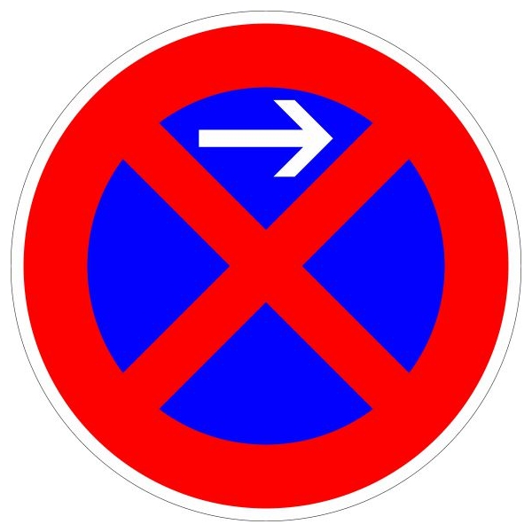 Verkehrszeichen 28321 Absolutes Halteverbot Anfang, Aufstellung links