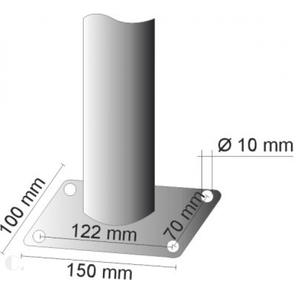 Pfosten für Schutzgeländer steckbar Ø 48 mm gelb/schwarz | aus Stahl